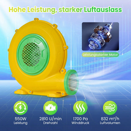 Inflatable Bounce House Blower, 550W, Outdoor-Ready