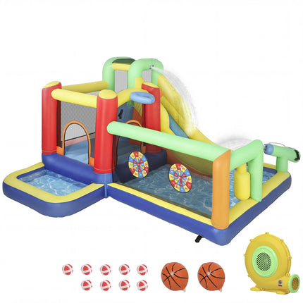 Aufblasbare Hüpfburg mit Rutsche & Pool für Kinder von 3-8 Jahren