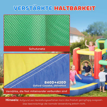Aufblasbare Hüpfburg mit Rutsche & Pool für Kinder von 3-8 Jahren