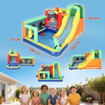 Aufblasbare Hüpfburg mit Rutsche & Pool für Kinder von 3-8 Jahren