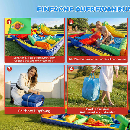 Aufblasbare Hüpfburg mit Rutsche & Pool für Kinder von 3-8 Jahren