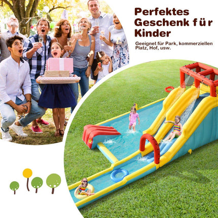 Aufblasbare Hüpfburg mit Rutschen & Wasserkanone 622cm
