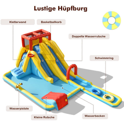 Aufblasbare Hüpfburg mit Rutschen & Wasserkanone 622cm