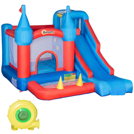 Aufblasbare Hüpfburg mit Rutsche und Pool für Kinder von 3-8 Jahren