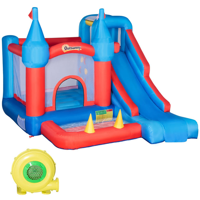 Aufblasbare Hüpfburg mit Rutsche und Pool für Kinder von 3-8 Jahren