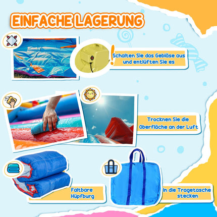 Opblaasbaar Springkasteel Waterpark Met Ventilator Springkasteel Met Waterglijbaan Basketbalring Opblaasbaar Waterspeelcentrum Voor Kinderen Vanaf 3 Jaar Trampoline
