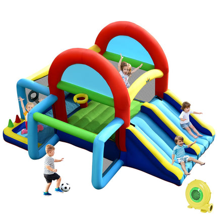 Inflatable Bouncy Castle With Double Slides, 450W Blower