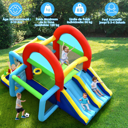 Inflatable Bouncy Castle With Double Slides, 450W Blower
