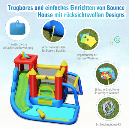 Aufblasbare Hüpfburg mit Rutsche, Pool, 450W Gebläse