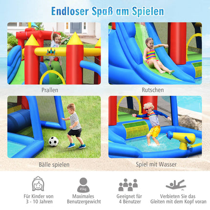Aufblasbare Hüpfburg mit Rutsche, Pool, 450W Gebläse
