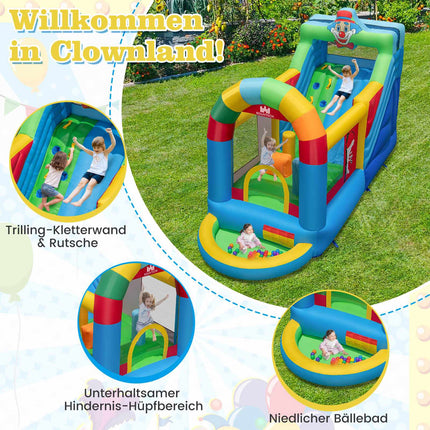 Inflatable Bouncy Castle with Slide and Ball Pit, 440x185x234 cm