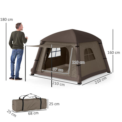 Aufblasbares 1-2-Personen-Campingzelt – winddicht, 4 Jahreszeiten