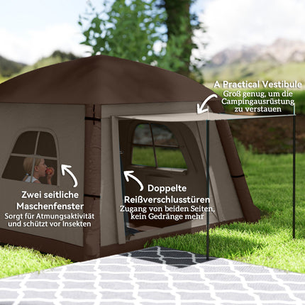 Aufblasbares 1-2-Personen-Campingzelt – winddicht, 4 Jahreszeiten