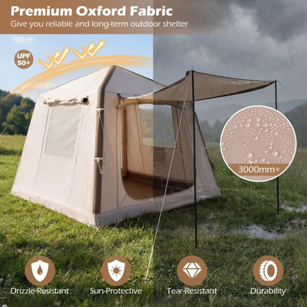 Inflatable Camping Tent, 2-4 Person, Pump, Carry Bag