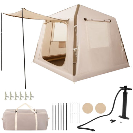 Inflatable Camping Tent, 2-4 Person, Pump, Carry Bag