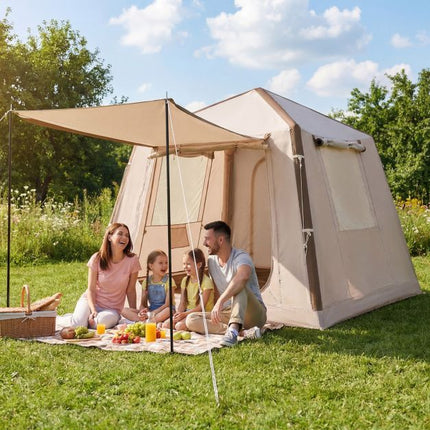 Inflatable Camping Tent, 2-4 Person, Pump, Carry Bag