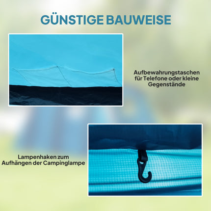 Tente de camping gonflable 3-6 personnes Tente tunnel extérieure avec fenêtre Porte Tapis de sol Sac de rangement Tente familiale Air Carrier UV50+ Tente pneumatique pour 3 saisons Tente de glamping coupe-vent |