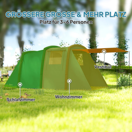 Tente de camping gonflable 3-6 personnes Tente tunnel extérieure avec fenêtre Porte Tapis de sol Sac de rangement Tente familiale Air Carrier UV50+ Tente pneumatique pour 3 saisons Tente de glamping coupe-vent |