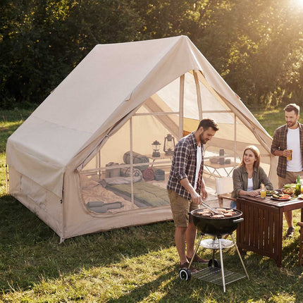 Aufblasbares Campingzelt, 4 Personen, Pumpe, Wasserdicht, Oberlicht