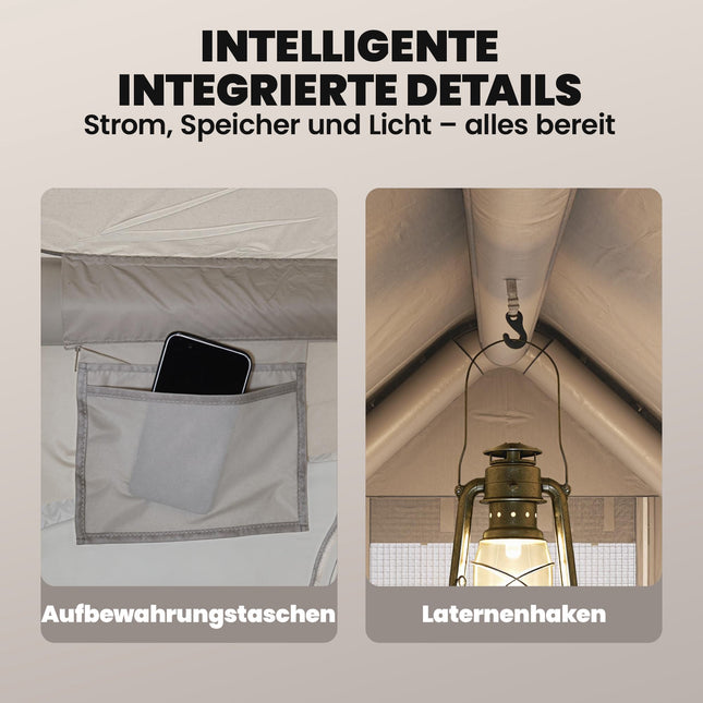 Aufblasbares Campingzelt, 5-8 Personen, 5000mm Wasserdichtigkeit