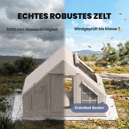 Aufblasbares Campingzelt, 5-8 Personen, 5000mm Wasserdichtigkeit