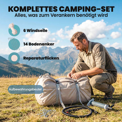 Aufblasbares Campingzelt, 5-8 Personen, 5000mm Wasserdichtigkeit