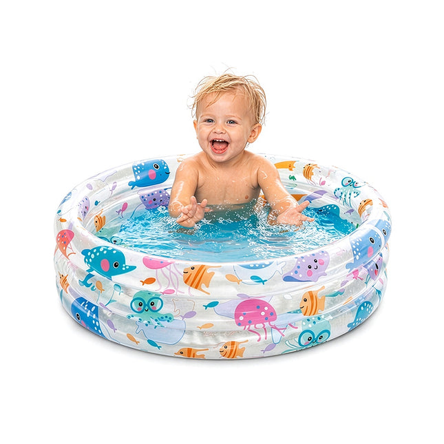 Aufblasbarer Kinderpool, 61x22 cm, 28L, Meeresbewohner-Design