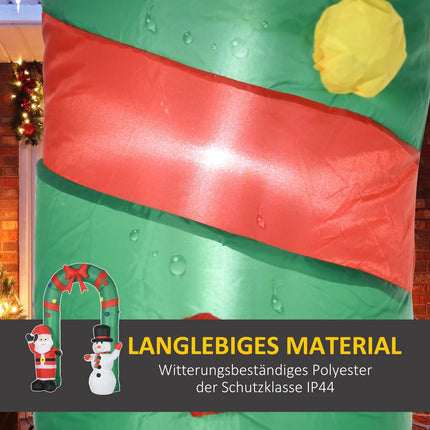 Aufblasbarer Weihnachtsbogen mit Weihnachtsmann, Schneemann, LED-Beleuchtung