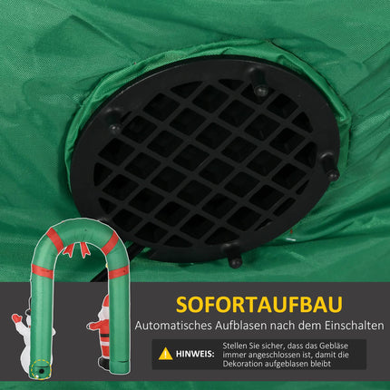 Aufblasbarer Weihnachtsbogen mit Weihnachtsmann, Schneemann, LED-Beleuchtung