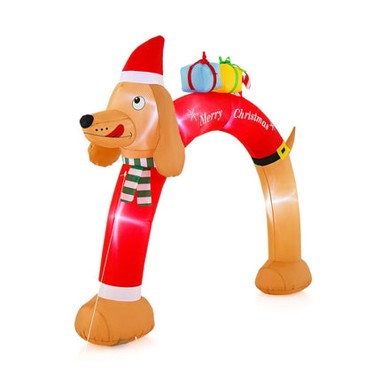 Aufblasbarer Weihnachts-Dackel-Bogen mit LEDs, 242 cm