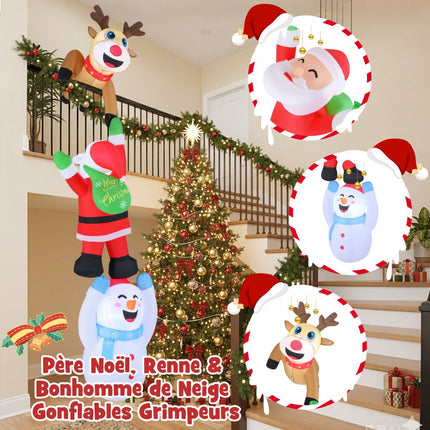 Aufblasbare Weihnachtsdekoration, 308 cm Weihnachtsmann mit LEDs
