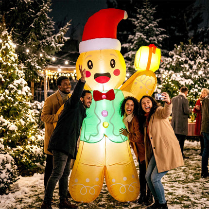 Inflatable Christmas Gingerbread Man with LEDs, 250 cm