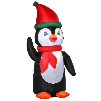 Inflatable Christmas Penguin 155 cm with 3 LED Lights, Scarf Design, IP44