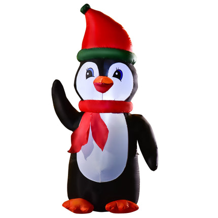 Inflatable Christmas Penguin 155 cm with 3 LED Lights, Scarf Design, IP44