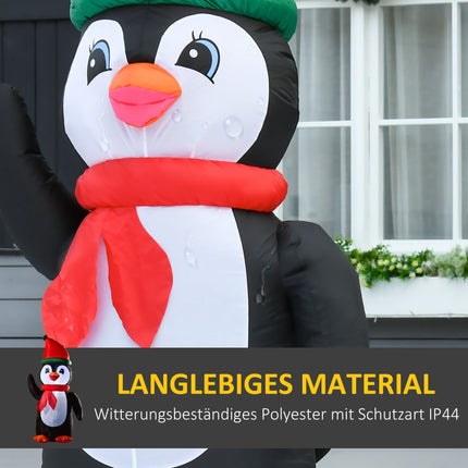 Inflatable Christmas Penguin 155 cm with 3 LED Lights, Scarf Design, IP44
