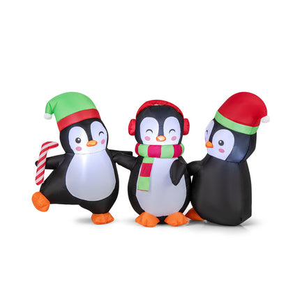 Aufblasbare Weihnachts-Pinguin-Familie, LED-Beleuchtung, 170 cm