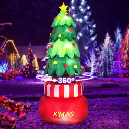Aufblasbarer Weihnachtsbaum 245cm, drehend, LED-Stern