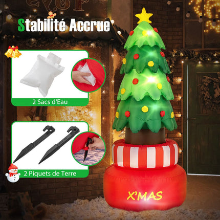 Aufblasbarer Weihnachtsbaum 245cm, drehend, LED-Stern