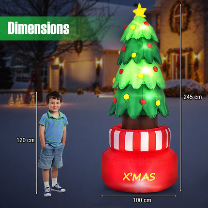 Aufblasbarer Weihnachtsbaum 245cm, drehend, LED-Stern