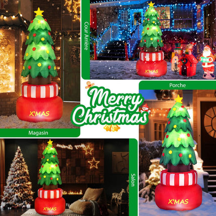 Aufblasbarer Weihnachtsbaum 245cm, drehend, LED-Stern