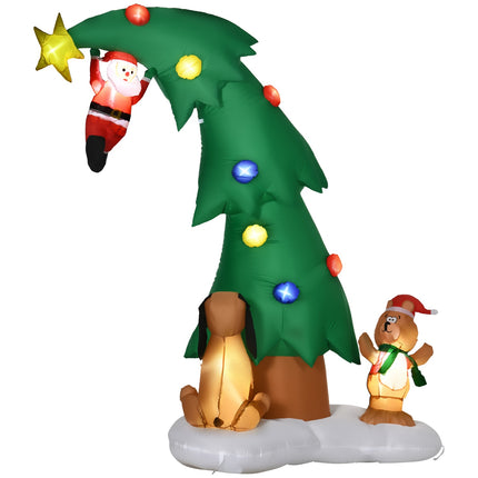 Aufblasbarer 223 cm Weihnachtsmann mit LED-Beleuchtung - Weihnachtsdekoration