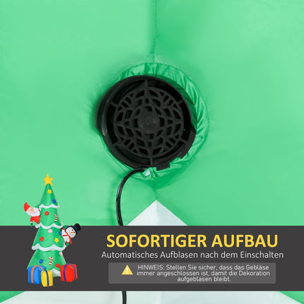 Aufblasbarer 210cm Weihnachtsbaum mit LED Weihnachtsmann und Schneemann