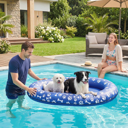 Aufblasbare Hunde-Poolliege mit Griffen, 155x104cm, 40kg