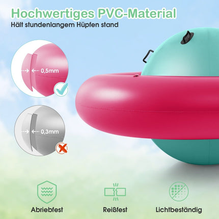 Aufblasbare Kuppelwippe für Kinder, 223,5 cm, rollende Kinderwippe, Rosa + Grün