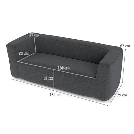 Aufblasbares Doppelsofa mit abnehmbarem Bezug, Grau, 138 cm