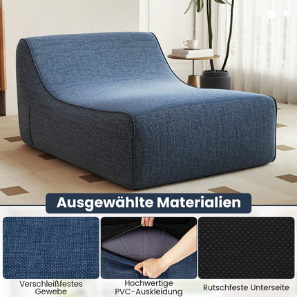 Nafukovací ergonomické relaxační křeslo se snímatelným potahem, modrá