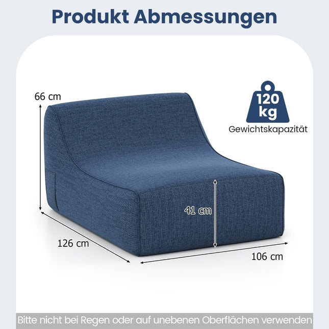 Aufblasbarer ergonomischer Lounge-Sessel mit abnehmbarem Bezug, Blau