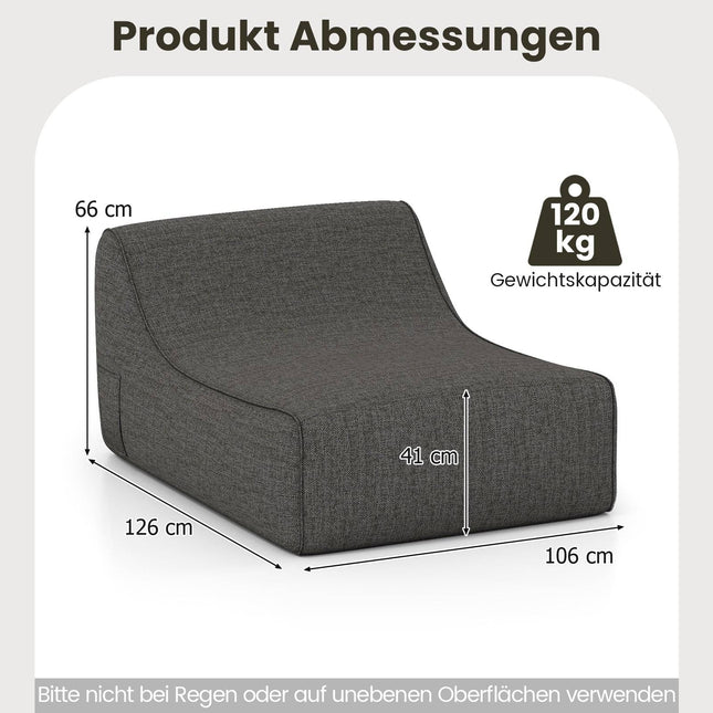 Aufblasbarer ergonomischer Liegestuhl mit abnehmbarem Bezug