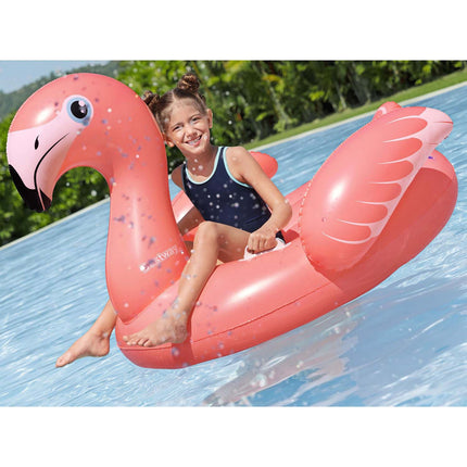 Aufblasbarer Flamingo-Pool-Schwimmkörper, 138 x 107 cm, Kinder ab 3 Jahren