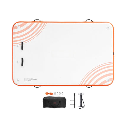 Inflatable Floating Dock 8x5 Ft, Non-Slip, Ladder